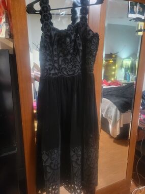 Sea Black Velvet Dress